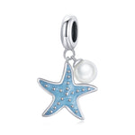 Accessori per collana braccialetto fai-da-te con ciondolo stella marina in argento sterling S925, Starfish