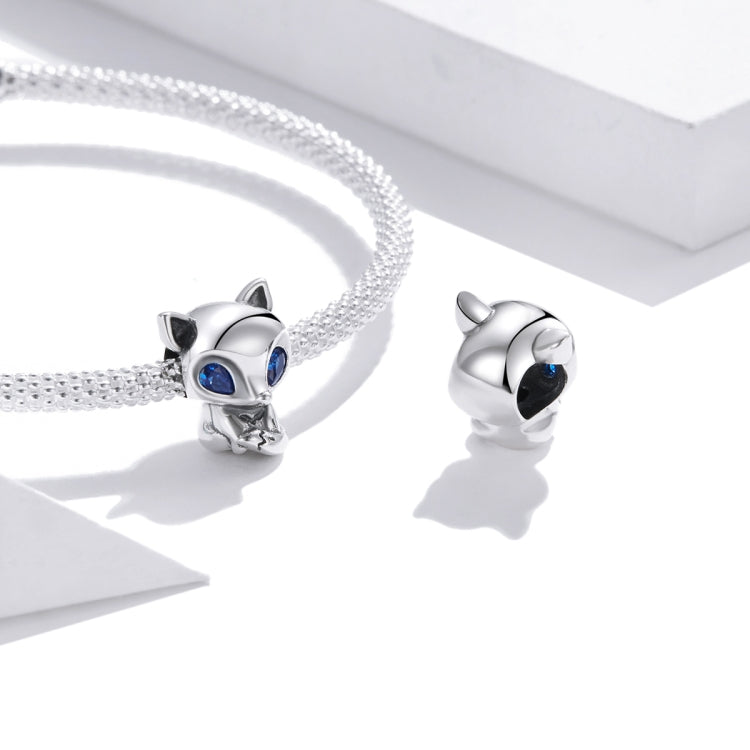 Accessori per collana braccialetto fai da te con perline vivaci di piccola volpe in argento sterling S925, Fox