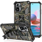 Camouflage Armor TPU antiurto + custodia protettiva magnetica per PC con supporto, For OnePlus 9, For Xiaomi Redmi Note 10, For Xiaomi Redmi Note 10 Pro