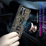 Camouflage Armor TPU antiurto + custodia protettiva magnetica per PC con supporto, For OnePlus 9, For Xiaomi Redmi Note 10, For Xiaomi Redmi Note 10 Pro