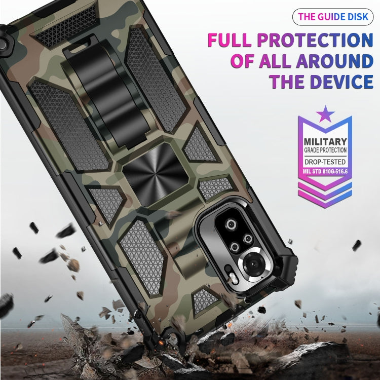 Camouflage Armor TPU antiurto + custodia protettiva magnetica per PC con supporto, For OnePlus 9, For Xiaomi Redmi Note 10, For Xiaomi Redmi Note 10 Pro