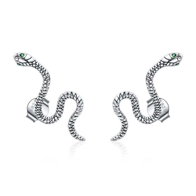 Orecchini da donna con orecchini a bottone intelligenti in argento sterling S925, Snake