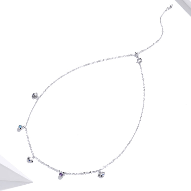 Gioielli con collana da donna in argento sterling S925 semplice con amore di conchiglie