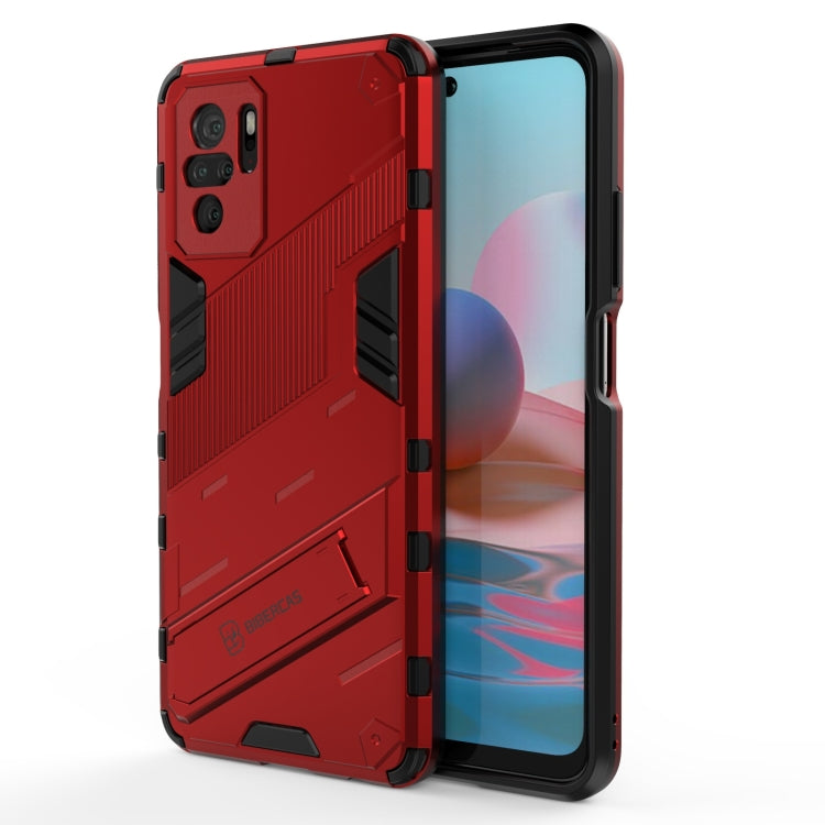 Punk Armor 2 in 1 PC + custodia antiurto in TPU con supporto invisibile, For OPPO Realme GT 5G, For Xiaomi Redmi Note 10