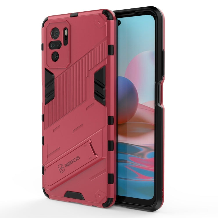 Punk Armor 2 in 1 PC + custodia antiurto in TPU con supporto invisibile, For OPPO Realme GT 5G, For Xiaomi Redmi Note 10