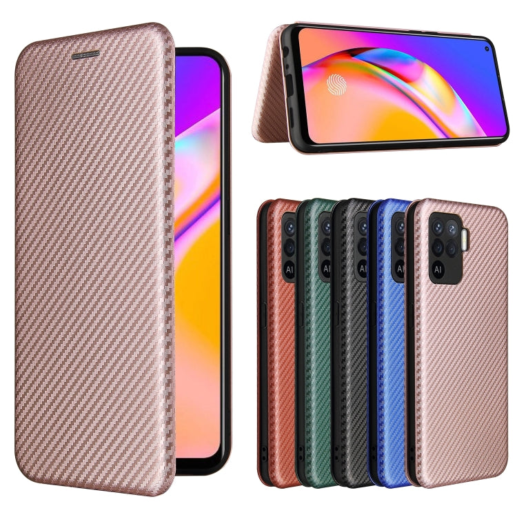 Struttura in fibra di carbonio Flip orizzontale magnetico Custodia in pelle TPU + PC + PU con slot per schede, For OPPO A94 4G / F19 Pro / Reno5 F, For ZTE nubia Red Magic 6 / 6 Pro, For OPPO Realme GT 5G, For Oukitel C22