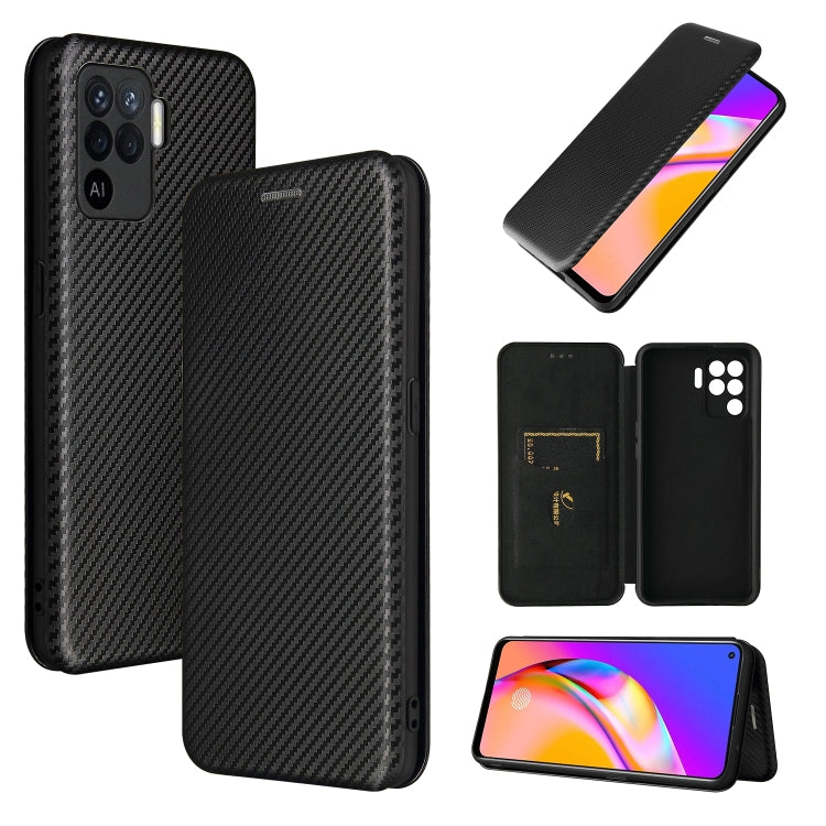 Struttura in fibra di carbonio Flip orizzontale magnetico Custodia in pelle TPU + PC + PU con slot per schede, For OPPO A94 4G / F19 Pro / Reno5 F, For ZTE nubia Red Magic 6 / 6 Pro, For OPPO Realme GT 5G, For Oukitel C22