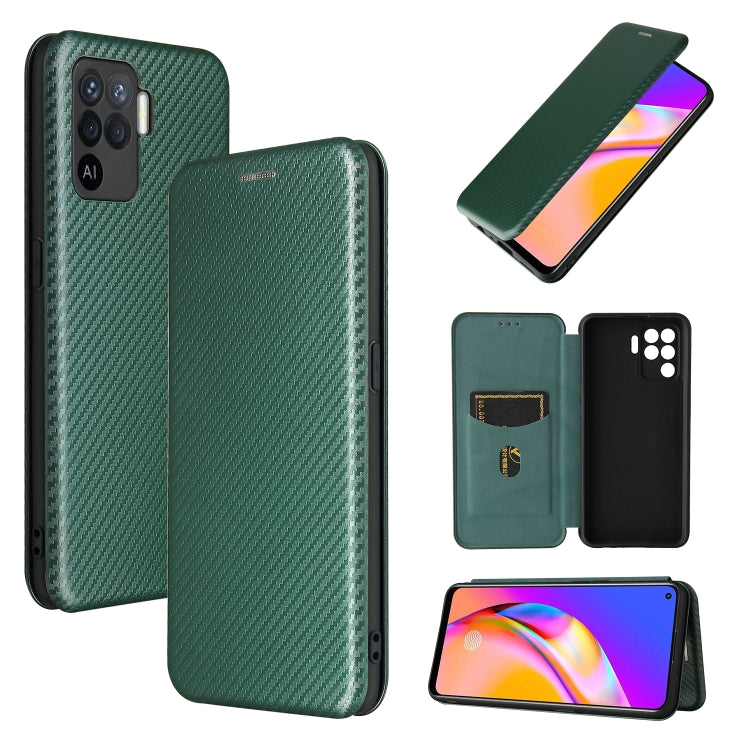 Struttura in fibra di carbonio Flip orizzontale magnetico Custodia in pelle TPU + PC + PU con slot per schede, For OPPO A94 4G / F19 Pro / Reno5 F, For ZTE nubia Red Magic 6 / 6 Pro, For OPPO Realme GT 5G, For Oukitel C22