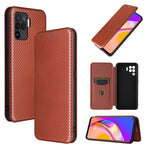 Struttura in fibra di carbonio Flip orizzontale magnetico Custodia in pelle TPU + PC + PU con slot per schede, For OPPO A94 4G / F19 Pro / Reno5 F, For ZTE nubia Red Magic 6 / 6 Pro, For OPPO Realme GT 5G, For Oukitel C22