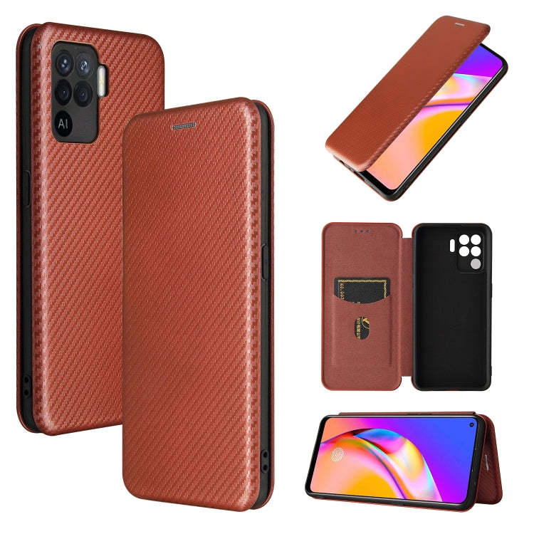 Struttura in fibra di carbonio Flip orizzontale magnetico Custodia in pelle TPU + PC + PU con slot per schede, For OPPO A94 4G / F19 Pro / Reno5 F, For ZTE nubia Red Magic 6 / 6 Pro, For OPPO Realme GT 5G, For Oukitel C22
