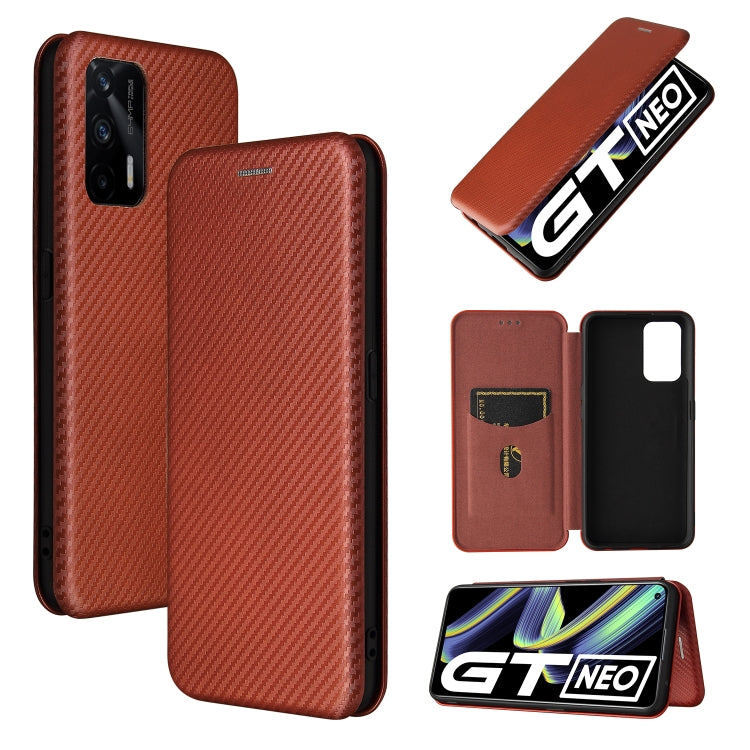 Struttura in fibra di carbonio Flip orizzontale magnetico Custodia in pelle TPU + PC + PU con slot per schede, For OPPO A94 4G / F19 Pro / Reno5 F, For ZTE nubia Red Magic 6 / 6 Pro, For OPPO Realme GT 5G, For Oukitel C22