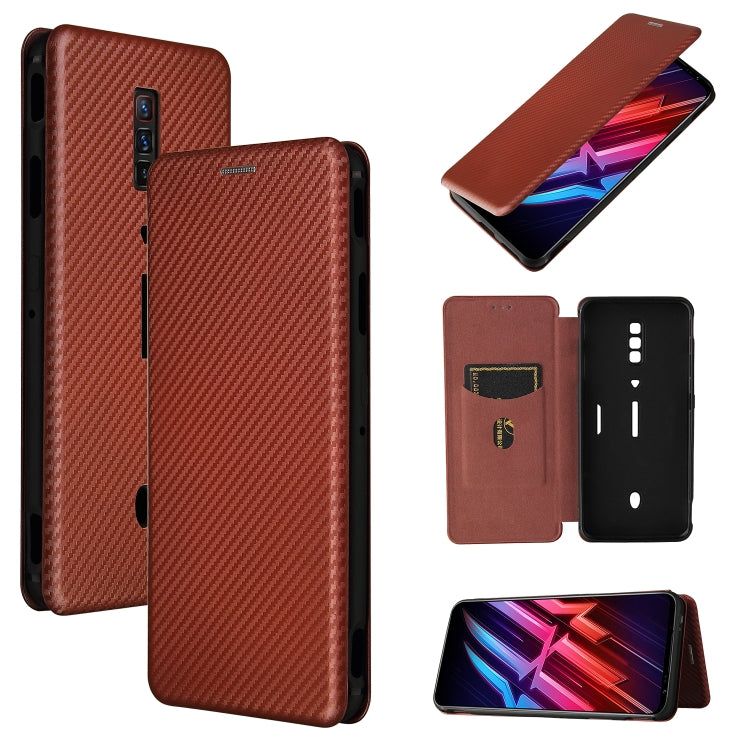 Struttura in fibra di carbonio Flip orizzontale magnetico Custodia in pelle TPU + PC + PU con slot per schede, For OPPO A94 4G / F19 Pro / Reno5 F, For ZTE nubia Red Magic 6 / 6 Pro, For OPPO Realme GT 5G, For Oukitel C22
