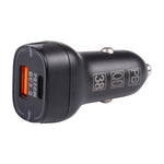 QC USB + USB-C / Type-C Caricabatterie per auto a ricarica rapida a doppia porta con apertura luminosa