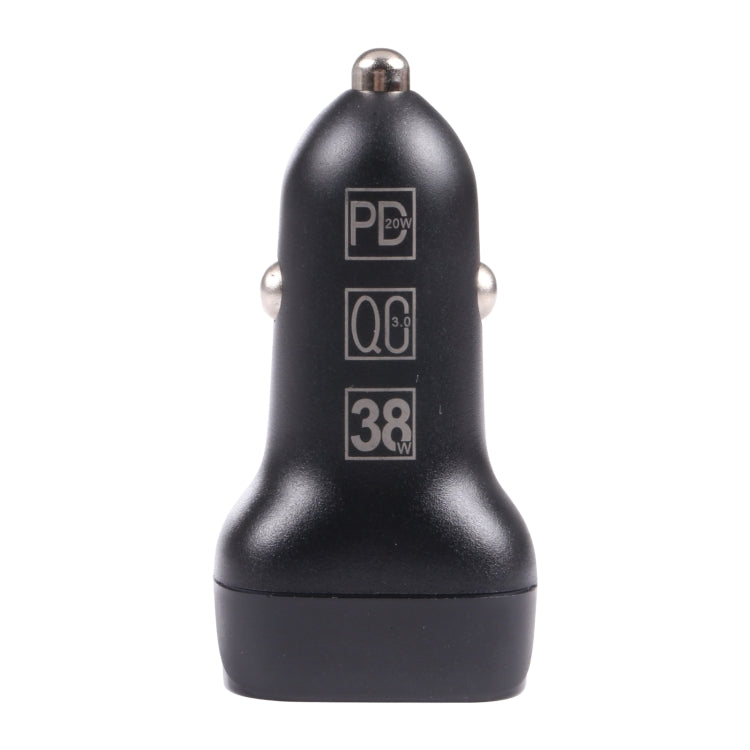 QC USB + USB-C / Type-C Caricabatterie per auto a ricarica rapida a doppia porta con apertura luminosa