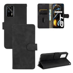Tinta unita Skin Feel Fibbia magnetica Flip orizzontale Custodia in pelle PU con supporto e slot per schede e portafoglio, For OPPO Realme GT 5G