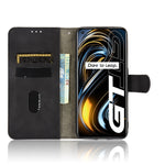 Tinta unita Skin Feel Fibbia magnetica Flip orizzontale Custodia in pelle PU con supporto e slot per schede e portafoglio, For OPPO Realme GT 5G