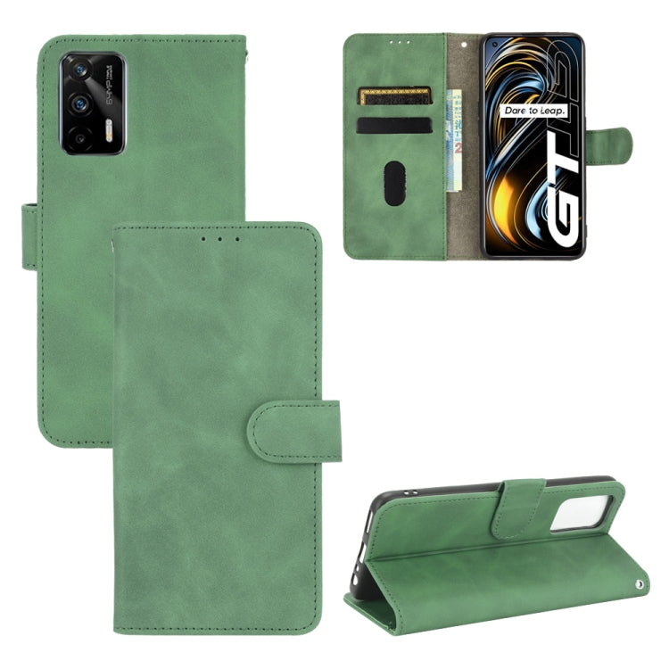 Tinta unita Skin Feel Fibbia magnetica Flip orizzontale Custodia in pelle PU con supporto e slot per schede e portafoglio, For OPPO Realme GT 5G