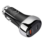 YSY-312PD QC3.0 USB + PD 18W USB-C / Type-C Caricatore per auto a ricarica rapida con doppia porta, PD 18W