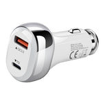 YSY-312PD QC3.0 USB + PD 18W USB-C / Type-C Caricatore per auto a ricarica rapida con doppia porta, PD 18W