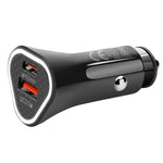 YSY-313PD20W QC3.0 USB + PD 20W USB-C / Tipo-C Caricatore per auto a ricarica rapida con doppia porta a triangolo, Car Charger