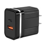 Caricabatterie da viaggio doppia porta USB e USB-C