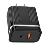 Caricabatterie da viaggio doppia porta USB e USB-C