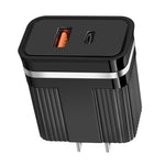 Caricabatterie da viaggio doppia porta USB e USB-C