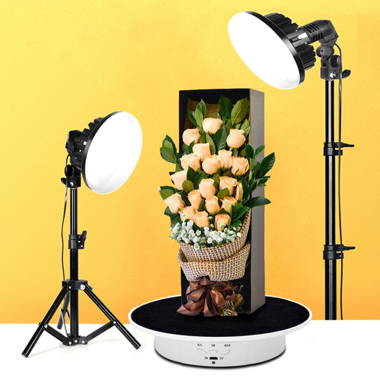 Giradischi girevole elettrico USB da 20 cm Espositore per giradischi per riprese video Giradischi per fotografia, carico: 8 kg, 20cm(Black Velvet), 20cm (White Base Black Velvet), 20cm (White Base White Velvet)