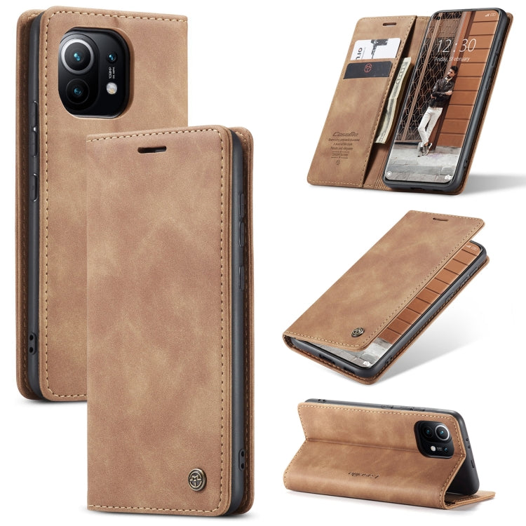 CaseMe 013 Custodia multifunzionale orizzontale in pelle con flip con supporto, slot per schede e portafoglio, For Xiaomi Mi 11