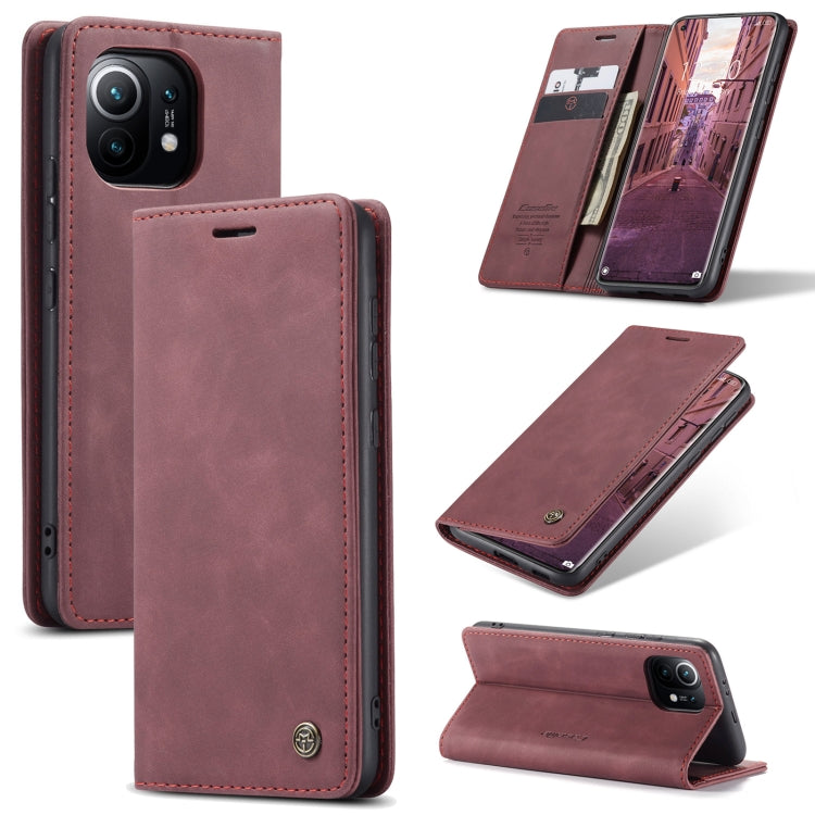CaseMe 013 Custodia multifunzionale orizzontale in pelle con flip con supporto, slot per schede e portafoglio, For Xiaomi Mi 11