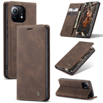 CaseMe 013 Custodia multifunzionale orizzontale in pelle con flip con supporto, slot per schede e portafoglio, For Xiaomi Mi 11