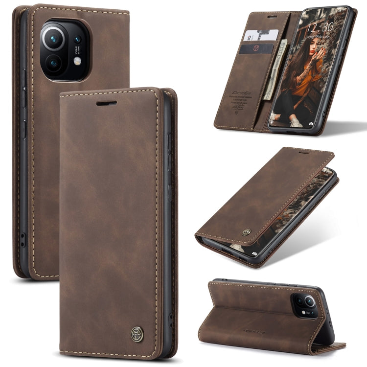 CaseMe 013 Custodia multifunzionale orizzontale in pelle con flip con supporto, slot per schede e portafoglio, For Xiaomi Mi 11