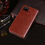 Custodia portafoglio in pelle Crazy Horse per Realme C21