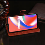 Custodia portafoglio in pelle Crazy Horse per Realme C21