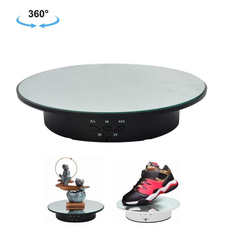 Giradischi girevole elettrico USB da 20 cm Espositore per giradischi per riprese video Giradischi per fotografia, carico: 8 kg, 20cm(Black Mirror), 20cm (White Mirror)