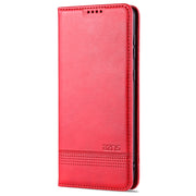 AZNS Custodia in pelle a vibrazione orizzontale con struttura in vitello magnetico con slot per carte, supporto e portafoglio, For Samsung Galaxy M02 (EU Version)