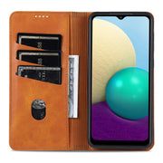 AZNS Custodia in pelle a vibrazione orizzontale con struttura in vitello magnetico con slot per carte, supporto e portafoglio, For Samsung Galaxy M02 (EU Version)