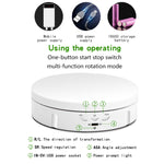 Giradischi girevole elettrico USB da 14,6 cm Espositore per giradischi per riprese video Giradischi per fotografia, carico: 10 kg, 14.6cm, 14.6cm(Black Mirror), 14.6cm (White Mirror)