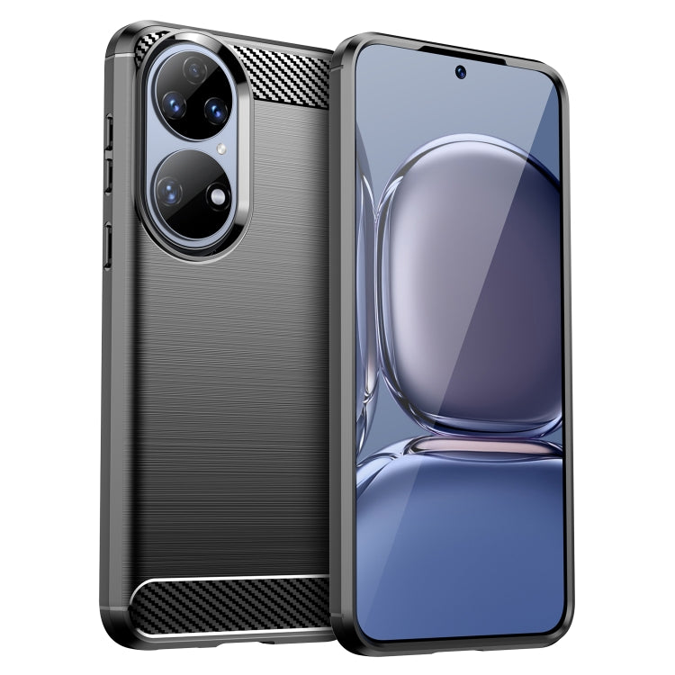 Custodia in TPU in fibra di carbonio con trama spazzolata, For Huawei P50, For Huawei P50 Pro, For Asus ROG Phone 5