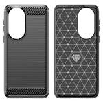 Custodia in TPU in fibra di carbonio con trama spazzolata, For Huawei P50, For Huawei P50 Pro, For Asus ROG Phone 5