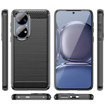 Custodia in TPU in fibra di carbonio con trama spazzolata, For Huawei P50, For Huawei P50 Pro, For Asus ROG Phone 5