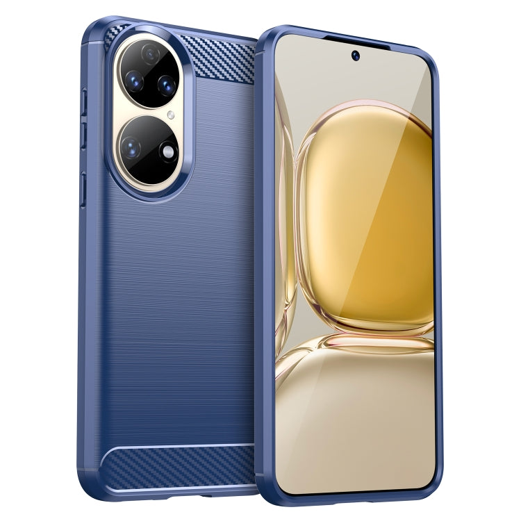 Custodia in TPU in fibra di carbonio con trama spazzolata, For Huawei P50, For Huawei P50 Pro, For Asus ROG Phone 5