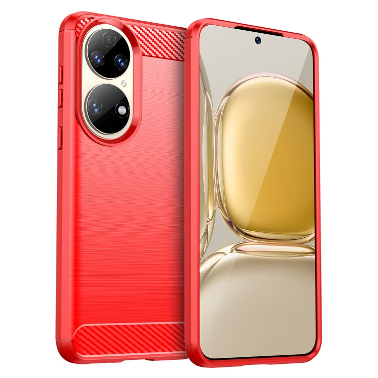 Custodia in TPU in fibra di carbonio con trama spazzolata, For Huawei P50, For Huawei P50 Pro, For Asus ROG Phone 5