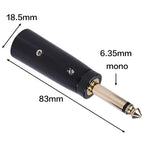 Adattatore audio 6,35 mm mono maschio a XLR maschio dorato
