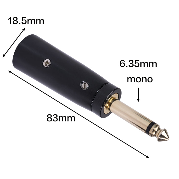 Adattatore audio 6,35 mm mono maschio a XLR maschio dorato