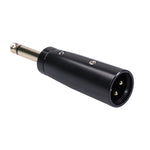 Adattatore audio 6,35 mm mono maschio a XLR maschio dorato