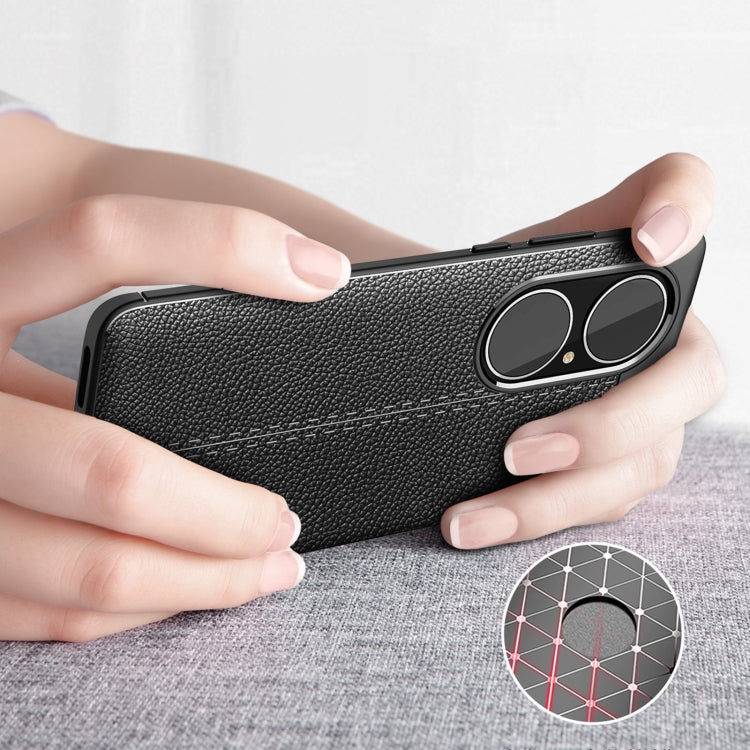 Custodia antiurto in TPU con texture Litchi, For Huawei P50, For Huawei P50 Pro, For OPPO F19 Pro+ 5G