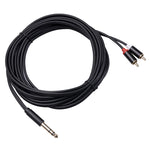 Cavo audio stereo 6,35 mm a doppio RCA maschio 1,5-5 metri