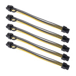 Cavo adattatore di alimentazione per scheda grafica 5 pezzi 3682 da 6 pin femmina a 8 pin femmina, lunghezza: 20 cm