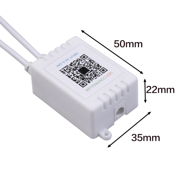 JH-RGB02 Interfaccia DC5.5x2.1mm Controller LED RGB Bluetooth con telecomando a 24 tasti, JH-RGB02